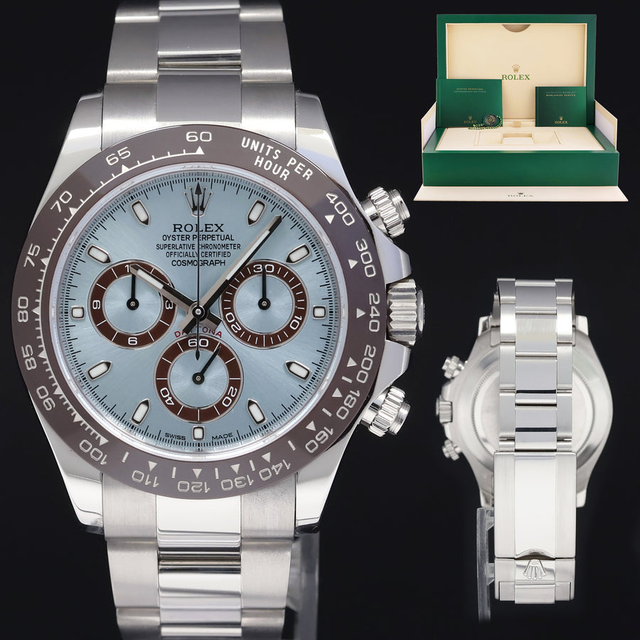 PAPERS 2025 RSC Rolex Daytona 116506 Platinum Glacier Ice Blue Ceramic Watch Box