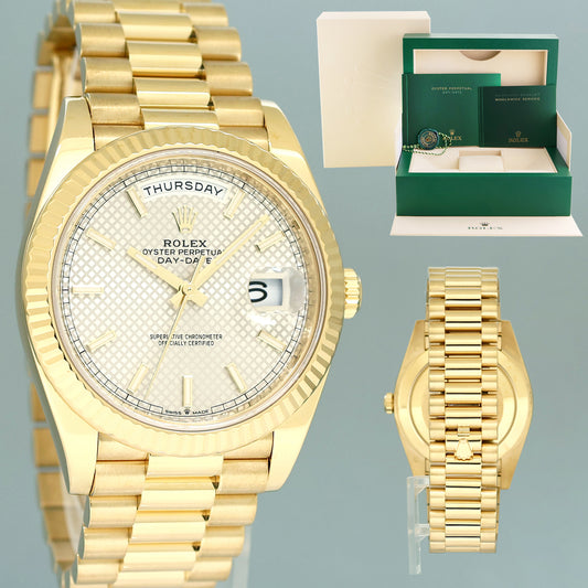 2025 NEW Rolex Day-Date 40 President 228238 Silver Motif Yellow Gold Watch Box