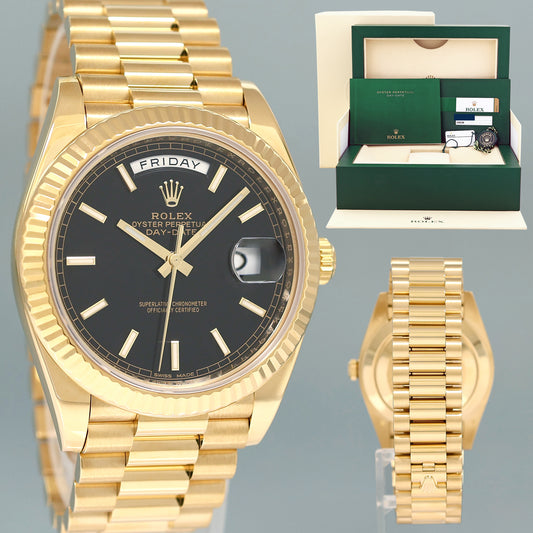 MINT PAPERS Rolex Day-Date 40 President 228238 Black Stick Yellow Gold Watch Box
