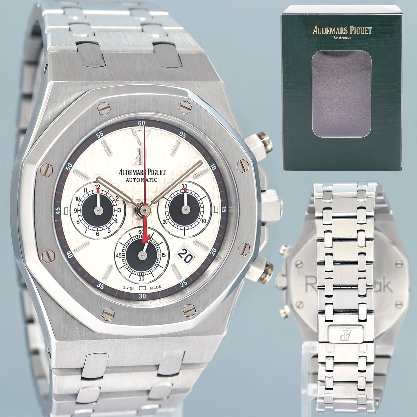 MINT Audemars Piguet 26300ST Royal Oak Silver Panda Chronograph 39mm Watch Box