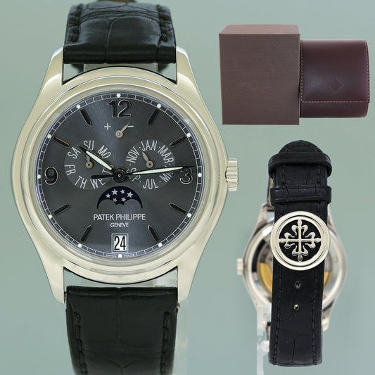MINT Patek Philippe 5146G White Gold Annual Calendar 39mm Moon Watch Box