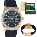 2022 MINT Rolex Sky-Dweller Yellow Gold Black Oysterflex 326238 Watch Box
