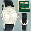 MINT Rolex Cellini Silver Dial White Gold 39mm Leather 50509 Watch Box