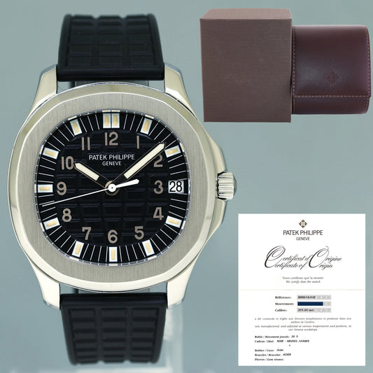 MINT PAPERS Patek Philippe Steel Aquanaut Black Rubber JUMBO 5065 38mm Watch Box