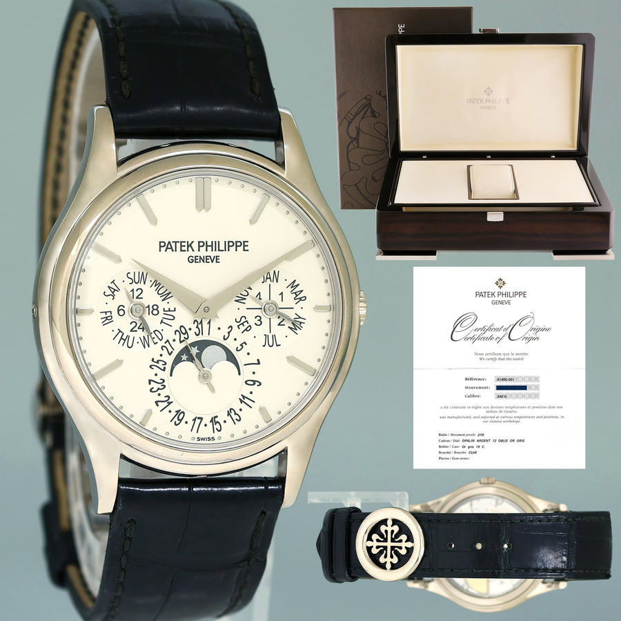2012 PAPERS Patek Philippe 5140G 37mm White Gold Perpetual Grand Complication Watch