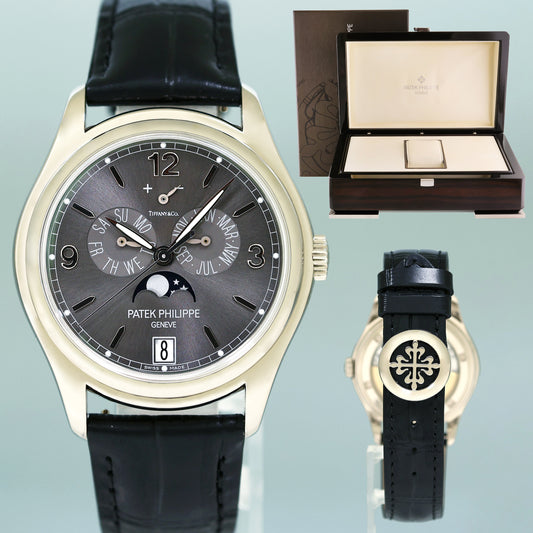 MINT Tiffany Grey Dial Patek Philippe 5146G White Gold Annual Calendar 39mm Moon Watch