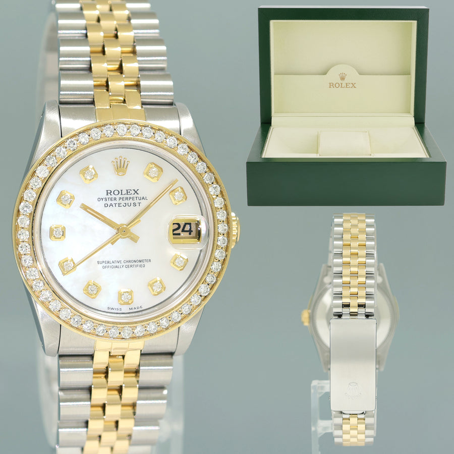 Ladies Rolex 68273 Two Tone Jubilee Yellow Gold Steel 31mm MOP Diamond Dial Watch