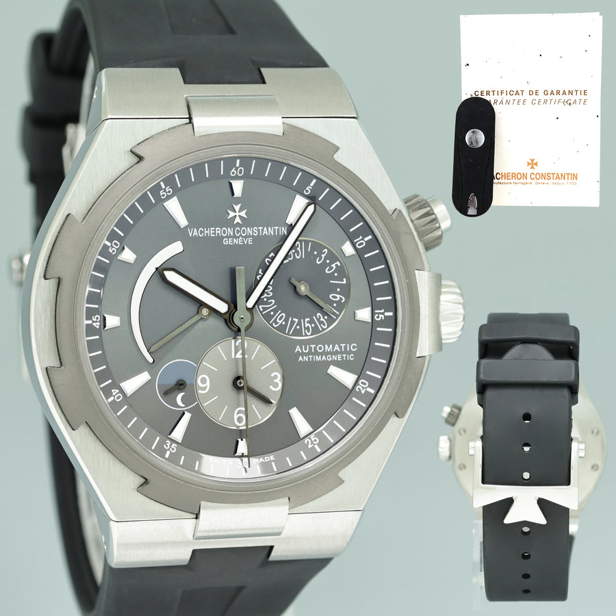 2016 PAPERS Vacheron Constantin Overseas 47450 Grey 42mm Titanium Dual Time Watch