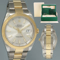 2020 MINT Rolex DateJust 41mm 126333 Two Tone Oyster Yellow Gold Silver Stick Watch