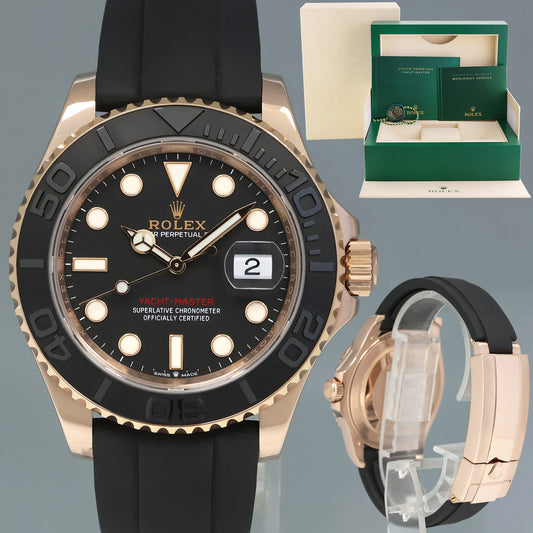 MINT 2024 Rolex Yacht-Master 126655 Everose 40mm Oysterflex Rubber Watch Box