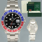 MINT 1999 Rolex GMT-Master II 2 Pepsi Blue Red Steel 16710 Watch Black Watch Box