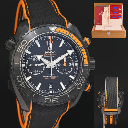 PAPERS Omega Seamaster Orange Rubber Ceramic Chrono  215.92.46.51.01.001 Watch