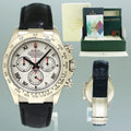 MINT 2005 PAPERS Rolex Daytona White Gold 116519 Meteorite Roman Leather Watch Box