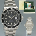PAPERS MINT 2004 Rolex Submariner Date 16610LN Steel Black Dial 40mm Oyster Watch