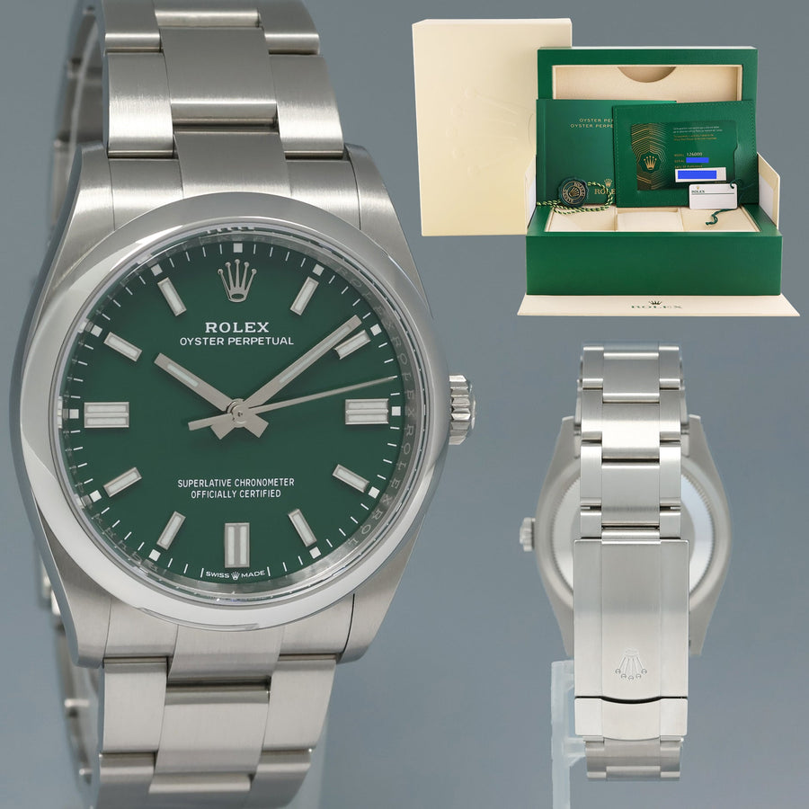 NEW PAPERS Rolex 126000 Oyster Perpetual 36mm Green Watch Box