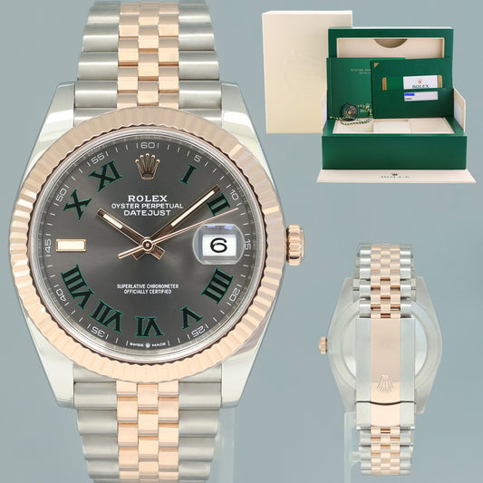 PAPERS MINT Rolex DateJust 41 126331 Wimbledon Rose Gold Two-Tone Jubilee Watch Box