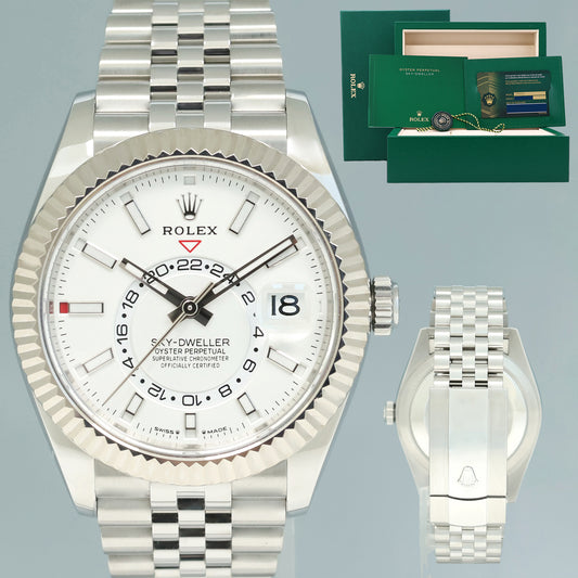2026 NEW PAPERS Rolex 336934 Sky-Dweller Steel White Jubilee Fluted 42mm Watch Box