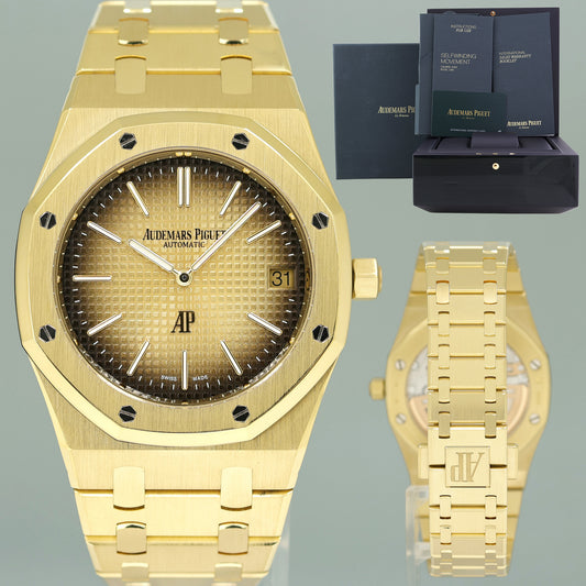 2022 NEW PAPERS Audemars Piguet Royal Oak Yellow Gold 16202BA 39mm Smoke Watch