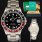 1989 Rolex GMT-Master 2 Fat Lady Coke Red Black Steel 16760 40mm Watch Box