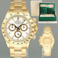 MINT Rolex Daytona 116528 White Cosmograph Chrono Yellow Gold 40mm Watch Box