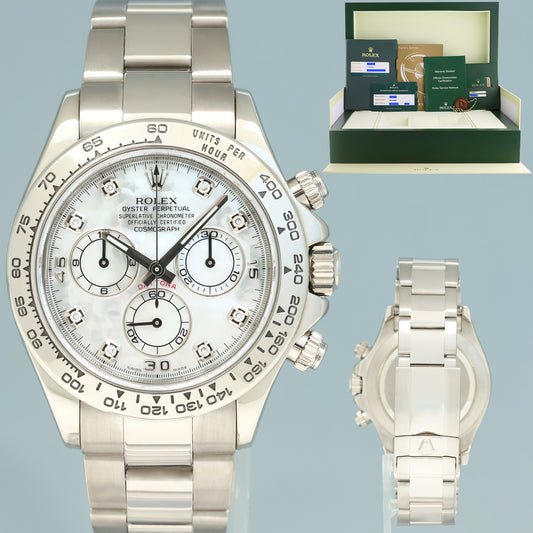 2023 RSC PAPERS Rolex Daytona MOP DIAMOND Chrono 116509 White Gold Watch Box