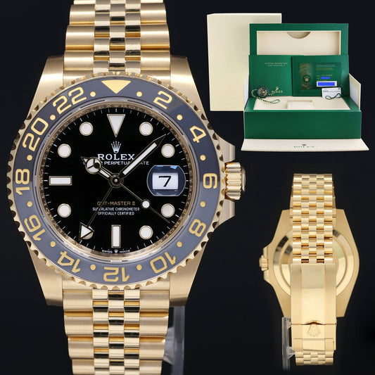 2023 NEW PAPERS Rolex GMT Master Yellow Gold 126718 Jubilee 40mm Watch Box