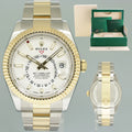 2022 MINT Rolex Sky-Dweller 326933 Two Tone Gold Steel White 42mm Oyster Watch Box