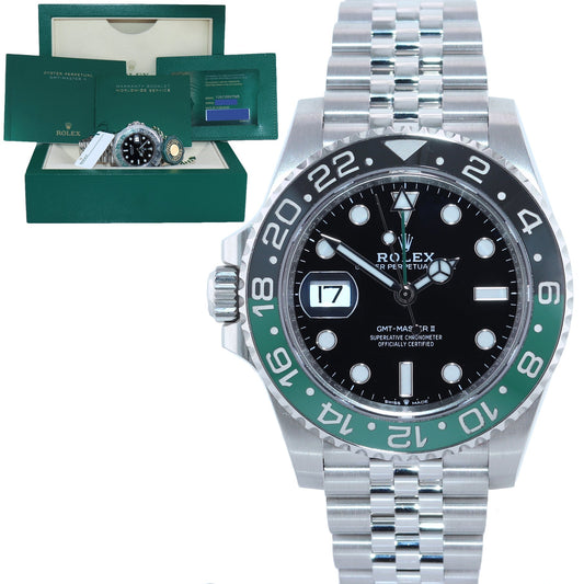 2023 NEW PAPERS Rolex GMT-Master II SPRITE Green Black Jubilee Steel 126720 Watch