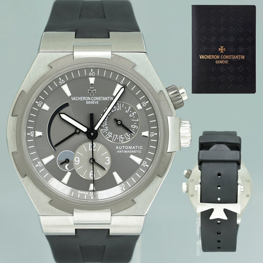 MINT 2011 PAPERS Vacheron Constantin Overseas 47450 Grey Titanium Dual Time Watch