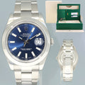 PAPERS MINT Rolex DateJust II 116300 Blue Stick Dial Oyster Steel 41mm Watch Box