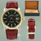 Rolex DateJust Black Stick 1601 Two-Tone Gold 36mm Leather Watch Box