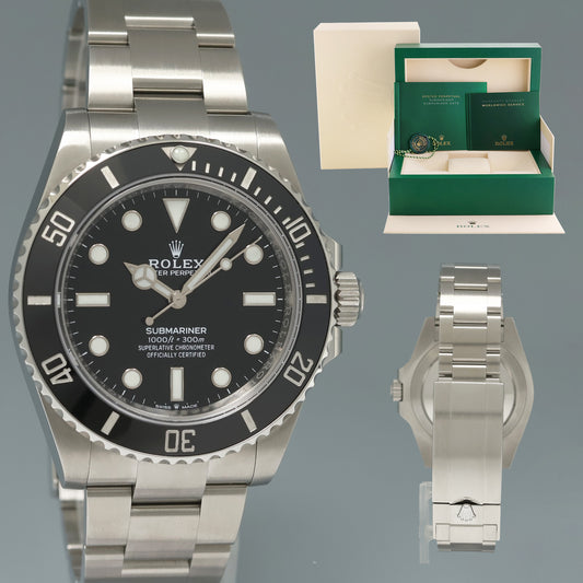 MINT 2023 Rolex Submariner 41mm Black Ceramic Steel 124060LN No Date Watch Box