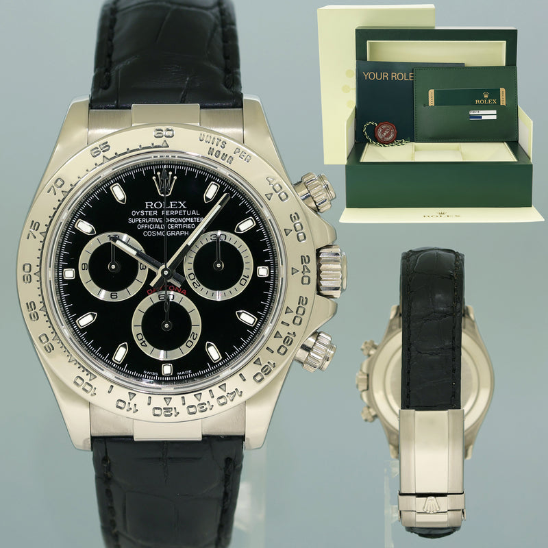2007 MINT PAPERS Rolex Daytona White Gold 116519 Black Stick Leather Watch Box