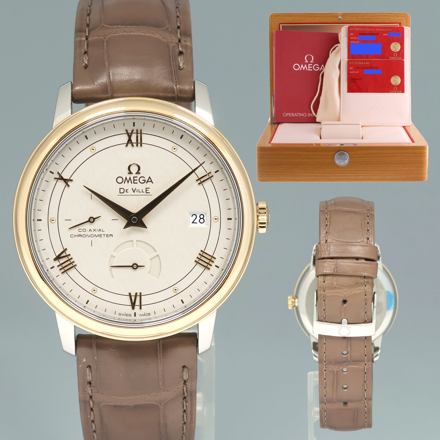 PAPERS Omega 424.23.40.21.02.001 De Ville Prestige Rose Gold Streel 39.5 mm Watch