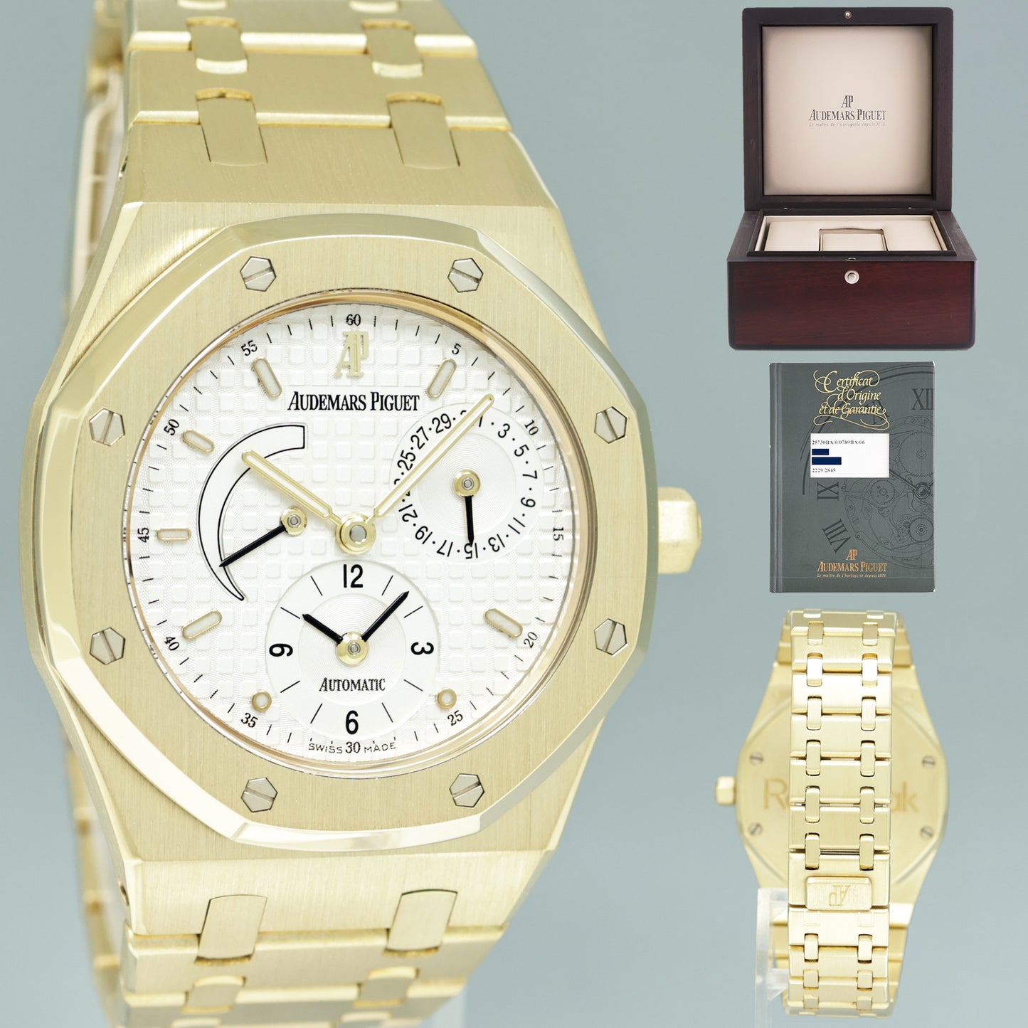 PAPERS Audemars Piguet Royal Oak Dual Time 36mm Yellow Gold 25730BA Watch Box