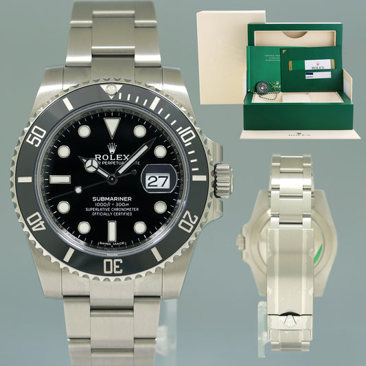 NEW STICKERS 2020 PAPERS Rolex Submariner Date 116610 LN Steel Black Ceramic Watch