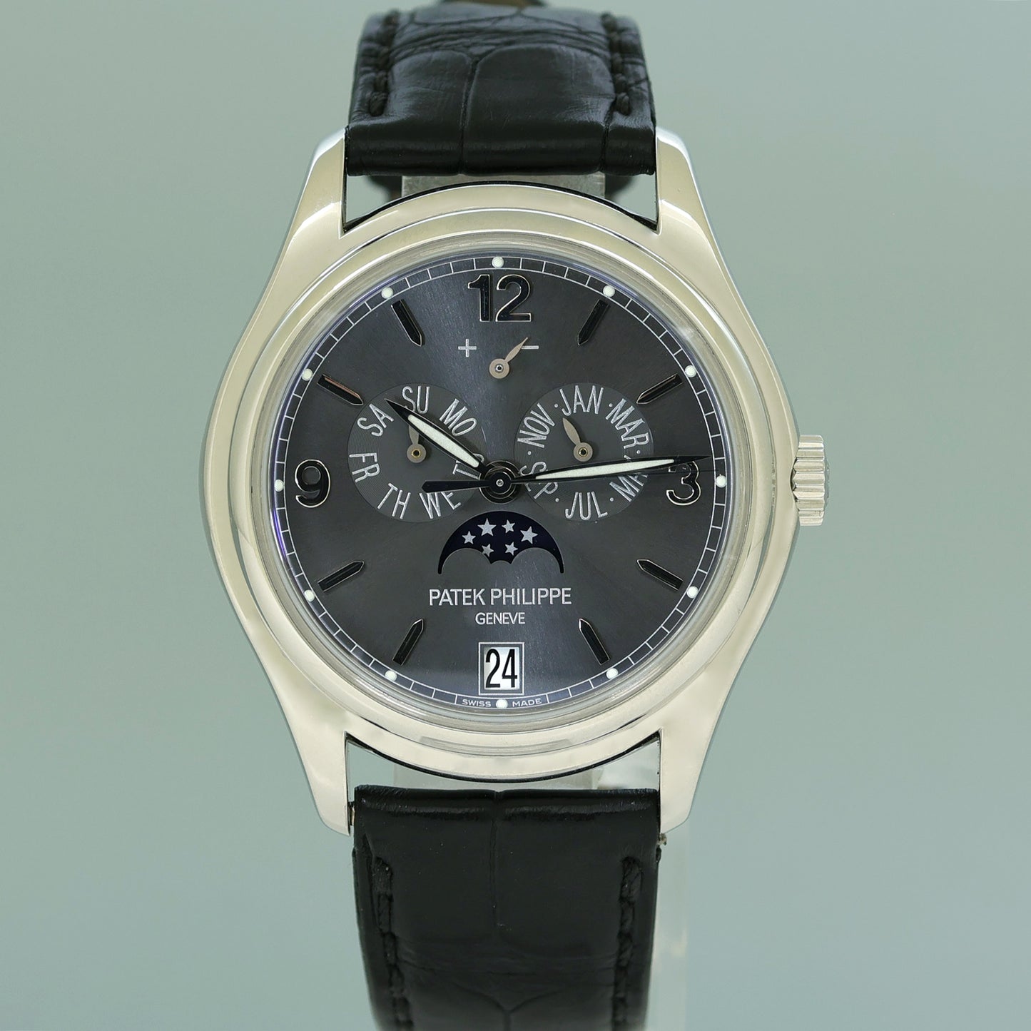MINT Patek Philippe 5146G White Gold Annual Calendar 39mm Moon Watch Box