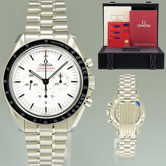 2024 NEW Omega White Speedmaster Moonwatch Professional 310.30.42.50.04.001 Watch