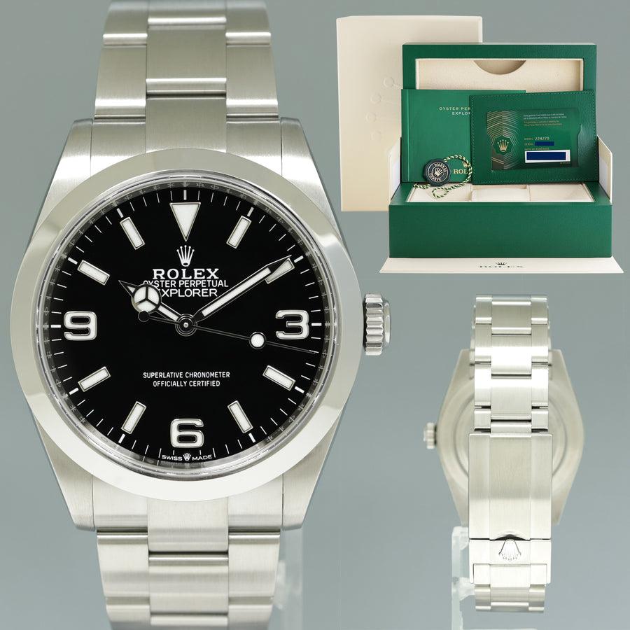 2025 NEW PAPERS Rolex 224270 Explorer Black Arabic Dial Steel 40mm Oyster Watch Box