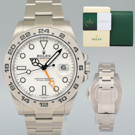2025 RSC PAPERS MINT Rolex Explorer II 216570 Polar White Dial Steel 42mm Watch Box
