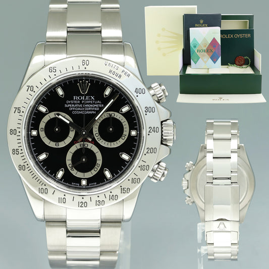 2007 MINT PAPERS Rolex Daytona 116520 White Chronograph Steel 40mm Watch Box