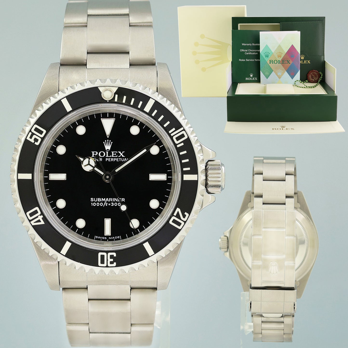 MINT 2006 PAPERS Rolex Submariner No-Date 2 Line 14060M Steel Black 40mm Watch