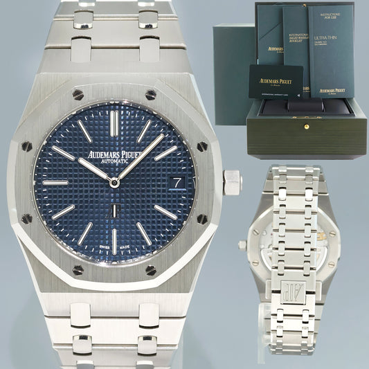 2022 PAPERS Audemars Piguet Anniversary Blue Steel 16202ST.OO.1240ST.01 Blue Watch