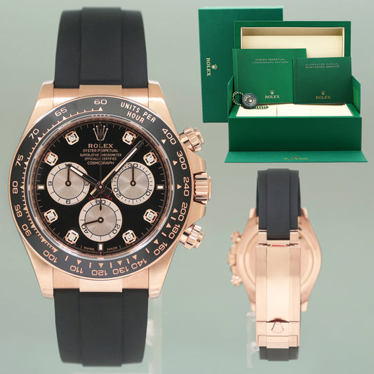 2026 MINT Rolex 126515LN Daytona Rose Gold Ceramic Oysterflex Diamond Watch Box