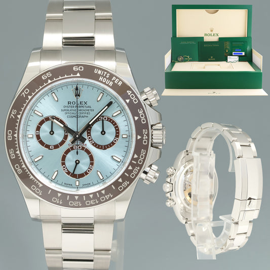NEW 2024 PAPERS Rolex Daytona 126506 Platinum Glacier Blue Ceramic Bezel Watch Box