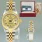 RSC PAPERS Ladies Rolex DateJust 26mm 69173 Two Tone Champagne Roman Gold Jubilee Watch