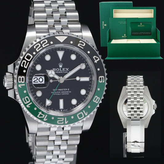 2025 NEW PAPERS Rolex GMT-Master II 126720 SPRITE Green Black Jubilee Steel Watch Box