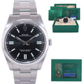 2021 NEW PAPERS Rolex 124300 Oyster Perpetual Steel 41mm Black Watch Box