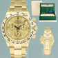 2022 NEW PAPERS Rolex Daytona 116508 Champagne Diamond Chrono Yellow Gold Watch