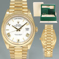 2025 MINT Rolex Day-Date 40 President 228238 White Roman Yellow Gold Watch Box
